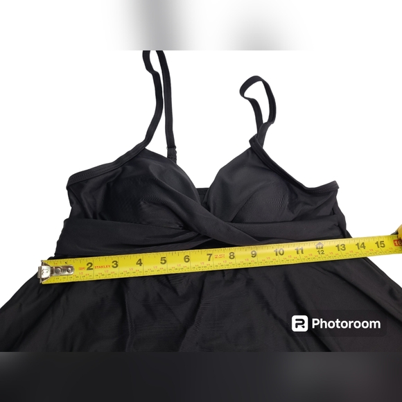 Women Two Piece Tankini Swimsuits Ruffle Tops with Boyshort Bathing Suit Black S - Picture 5 of 15